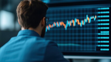 Futuristic AI-Powered Investment Predictions in Dark Corporate Setting with Holographic Charts - Ultra HD Quality for Financial Technology Concepts.