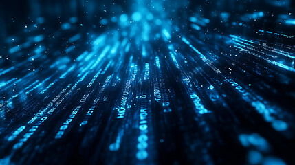 Big Data Concept with Futuristic Binary Code and Nodes