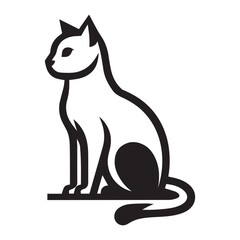 Elegant Minimalist Cat Vector Design Illustration