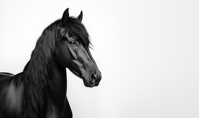 Black Horse Studio Shot on a Clean Background