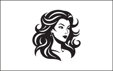 simple woman beauty coffee shop logo vector illustration template design