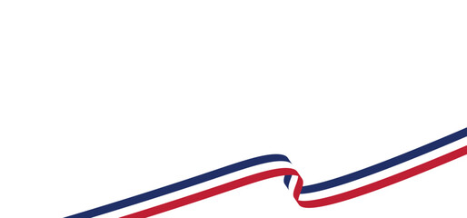 wavy ribbon with american flag color. abstract banner design element for election campaign, patriotic event. transparent png and vector illustration. © MKIN