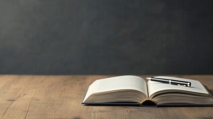Freshly opened book with a pen beside it, symbolizing the start of a new story