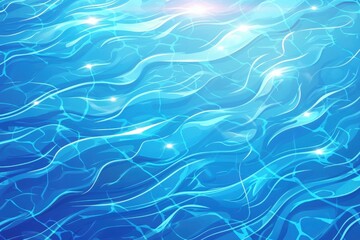 Obraz premium A serene and vibrant abstract representation of water waves in shades of blue, creating a tranquil and refreshing atmosphere.