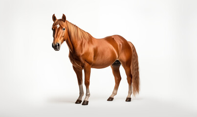 Obraz premium Brown Horse Studio Shot on a Clean Background