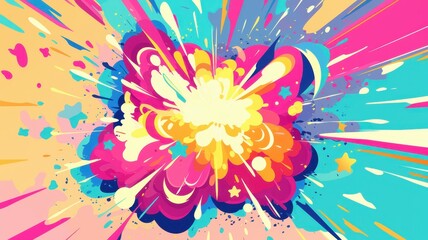 A vibrant explosion of color with dynamic splash effects, perfect for conveying energy and excitement in any design project.