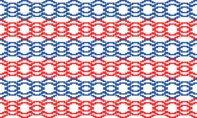seamless square  pattern with cross, X cross geometric repeat pattern. Simple subtle seamless red and blue wave background design on fabric printing or wallpaper or packing print, Thai