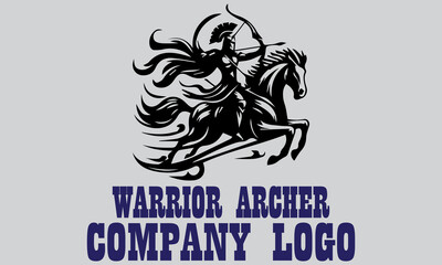 Black archer powerfully rides horse wielding bow, great for historical or fantasy designs, gaming purposes, and dynamic action illustrations