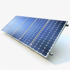 3D Rendering of a Solar Panel on Transparent Background 