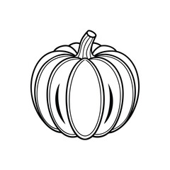 Outlined pumpkin, pumpkin line art vector illustration. Pumpkin Icon for design. Easily editable