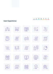Creative User Experience 25 OutLine icon pack such as interface, social media, computer, user experience