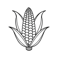 Corn Icon Vector. Flat Line Design for Graphics and Web