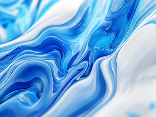 Obraz premium fluid composition featuring vibrant and pastel liquids flowing together in a dynamic and energetic pattern,