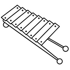 Xylophone bold-line-art vector illustration