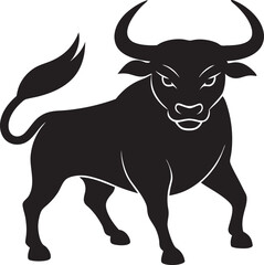 black and white bull