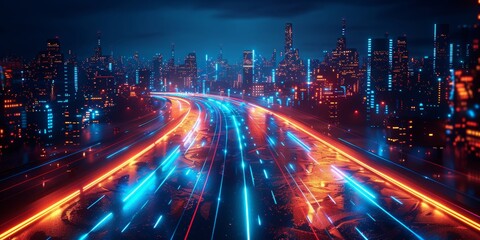 Naklejka premium city with complex highways with gps