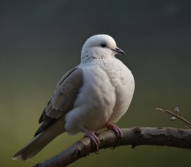 Fototapeta premium View of dove with twig in mouthr ai generate