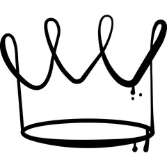 King Crown Sketches. Graffiti Grunge Paint Crown Icon. Vector Illustration
