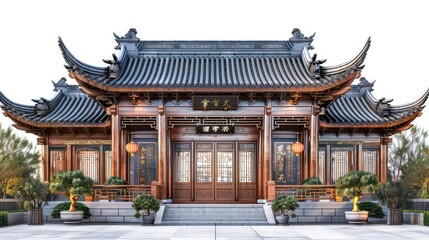 Fototapeta premium Illustration Of China Landmarks, Generative AI