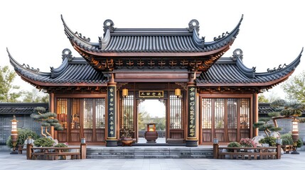 Fototapeta premium Illustration Of China Landmarks, Generative AI