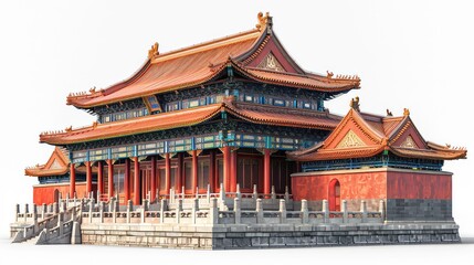 Fototapeta premium Illustration Of China Landmarks, Generative AI