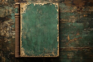 Vintage cloth book cover with screen pattern and grunge textures.