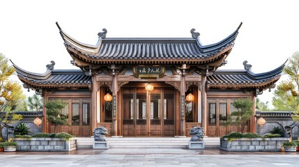 Obraz premium Illustration Of China Landmarks, Generative AI