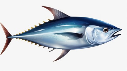 Fototapeta premium Blue tuna fish, on a white background
