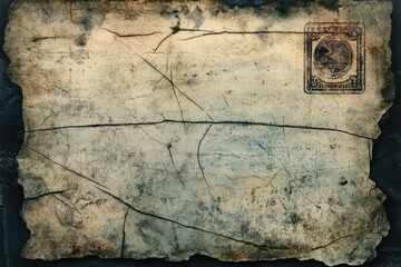 Obraz premium Vintage postcard with dark vignette and subtle cracks.