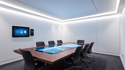 Empty office open space interior. Business conference company background