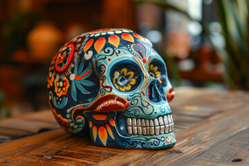 Beautiful greeting card with bright holiday composition for happy to joy celebrate dia de muertos