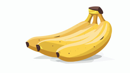 A Bunch of Three Yellow Bananas Depicted in Flat Design