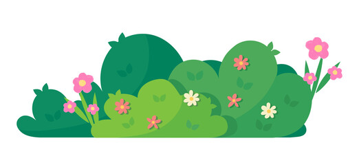 Green bush blossom. grass bush