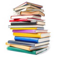 Collection stack of colored study books