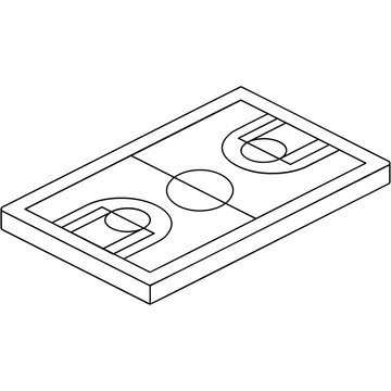 isometric basketball court outline clip art preview