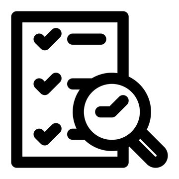 black checklist magnifying glass clip art preview