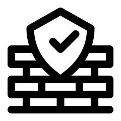 firewall, security, protection, defender, cyber security outline icon