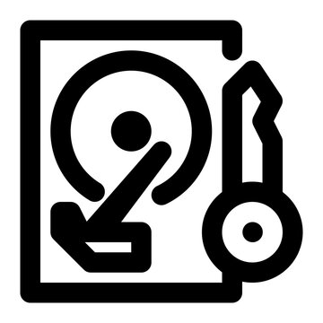 fde, full disk encryption, encryption, hard disk, cyber security outline icon