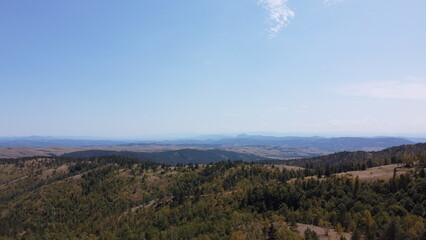 Very beautiful wooded mountain peaks