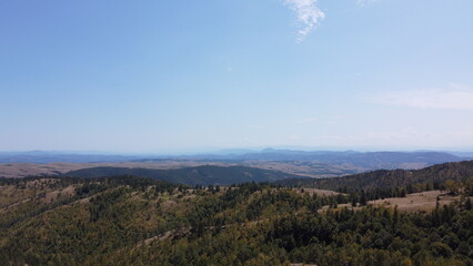 Very beautiful wooded mountain peaks