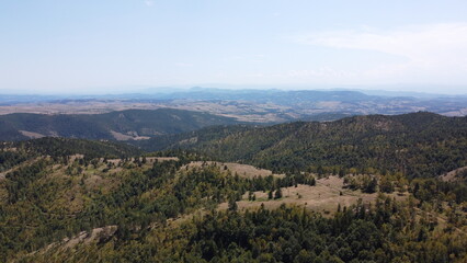 Naklejka premium Very beautiful wooded mountain peaks