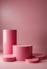 pink glossy podium for products advertisement