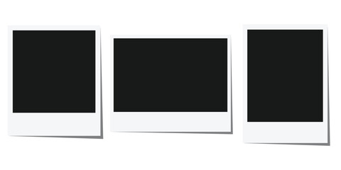 Set of polaroid photo frames isolated on white background. Template photo design. Vector illustration
