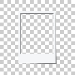 Polaroid photo frame isolated on transparent background. Template photo design. Vector illustration