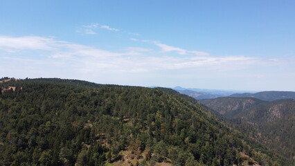 Very beautiful wooded mountain peaks