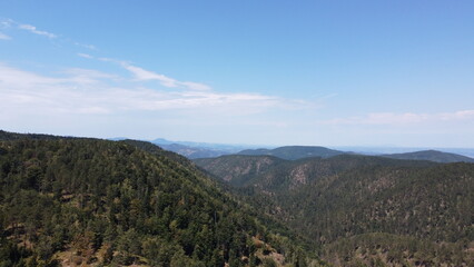 Very beautiful wooded mountain peaks