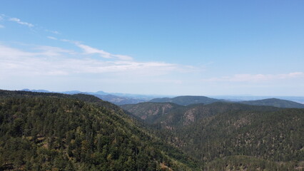 Very beautiful wooded mountain peaks