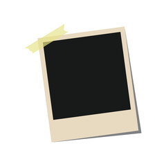 Polaroid photo frame. Template photo design. Vector illustration