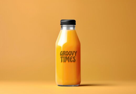 Food Product Packaging Juice Glass Bottle Mockup With Generative AI