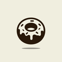 donut doughnut silhouette vector logo design